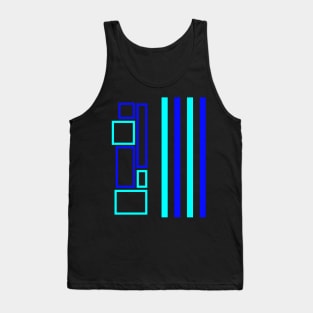 Blue Lines Blue Squares Tank Top